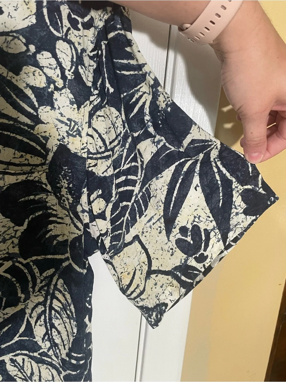 Jams World Shirt Men’s Small Hawaiian Rayon Floral Crepe Koa Indigo Aloha - Picture 8 of 8